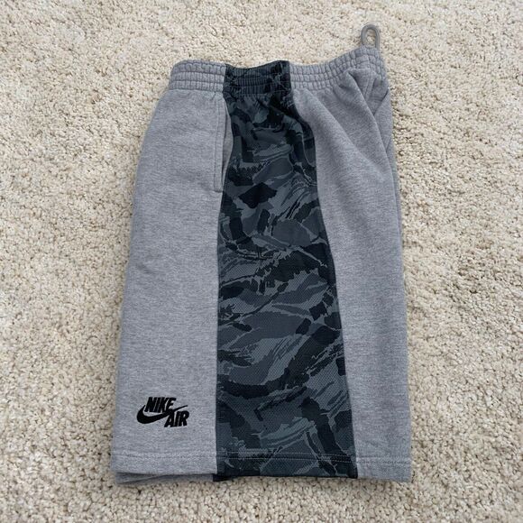 Vtg NIKE AIR Heritage Post Game Shorts Mens S Sweat Heather Grey Black Camo - Picture 6 of 7